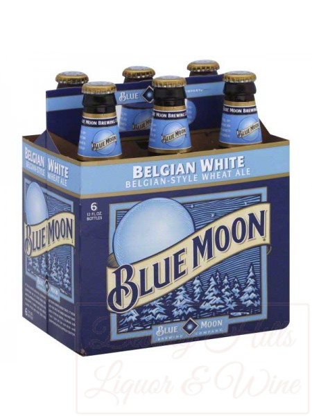 Blue Moon Belgian Style Wheat Ale 6-pack cold bottles