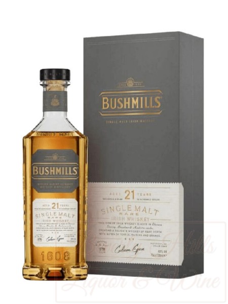 Bushmills Single Malt Irish Whiskey Rare Aged 21 Years