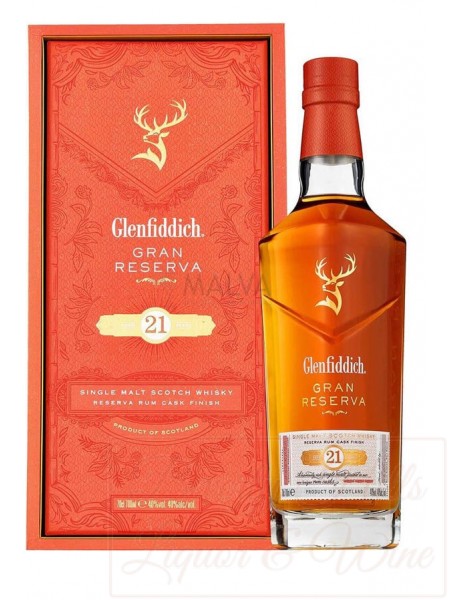 Glenfiddich Gran Reserva Single Malt Scotch Whisky Aged 21 Years Reserva Rum Cask Finish