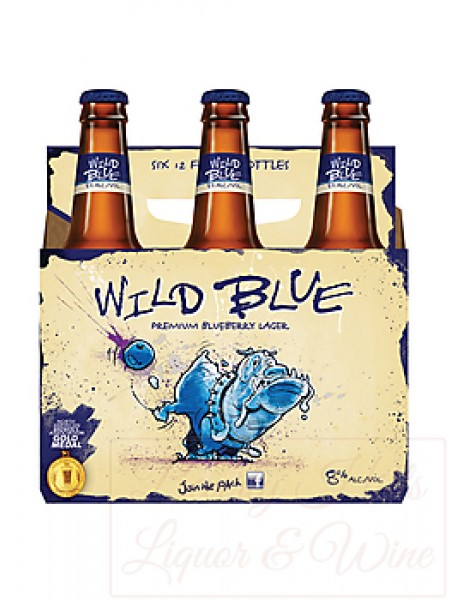 Wild Blue Premium Blueberry Lager 6-pack cold bottles