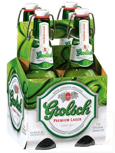 Grolsch Premium Lager 4-pack cold bottles
