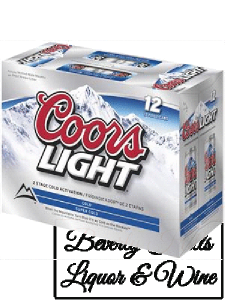 Coors Light 12-pack chilled cans