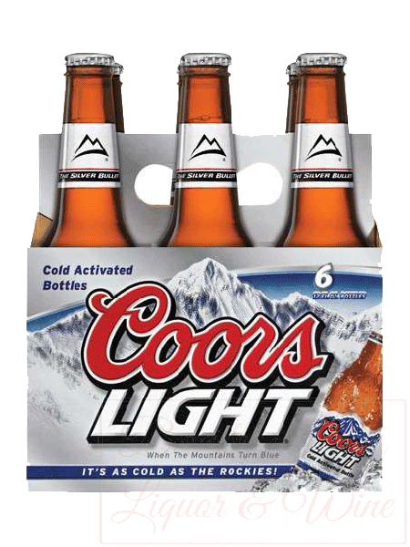 Coors Light six pack chilled bottles