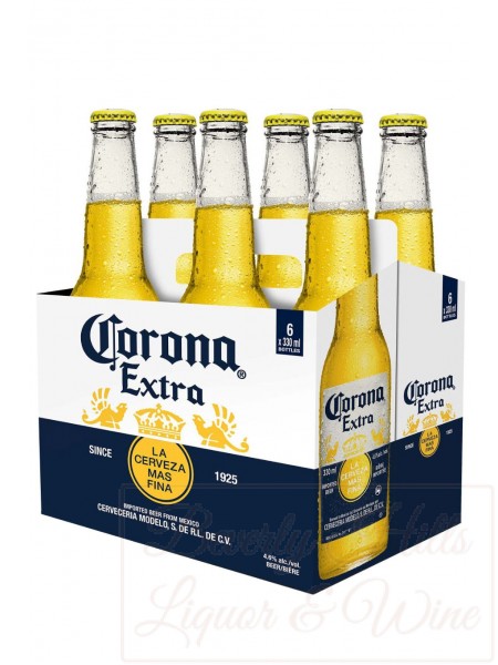 Corona Extra 6-pack long neck cold bottles beverly hills