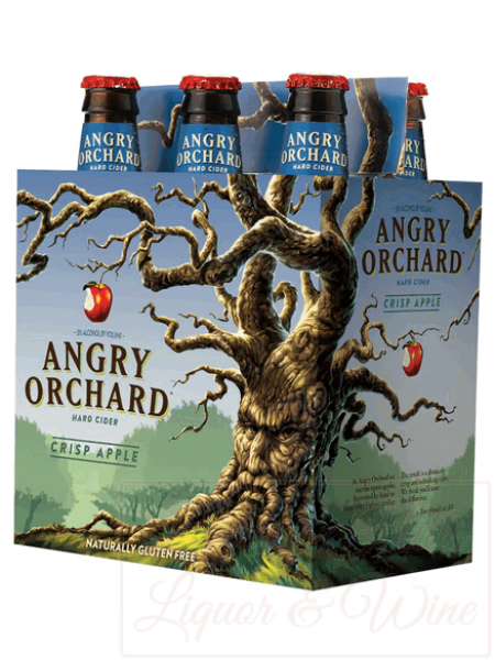 Angry Orchard Hard Cider Crisp Apple chilled six-pack bottles