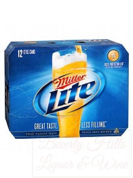 Miller Lite 12-pack chilled cans