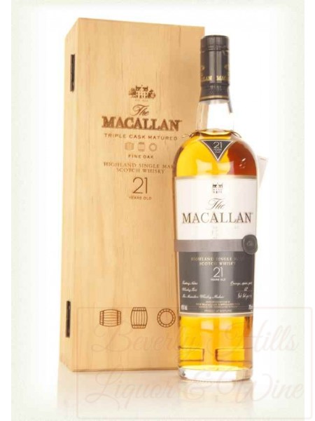 The Macallan 21 Years Old Triple Cask Matured Fine Oak Single Malt Scotch Whisky