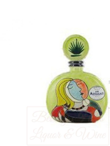 Los Azulejos Tequila Anejo Handmade Picasso Bottle #1