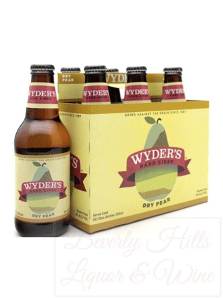 Wyder's Hard Cider Dry Pear chilled six pack bottles