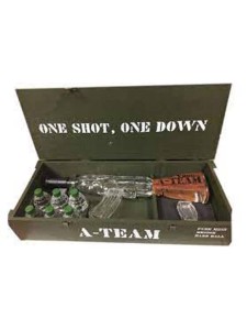 A-Team Hardball Vodka Footlocker, with hand grenade shots